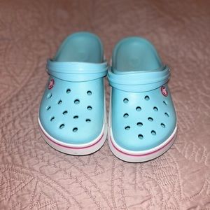 Crocs Classic teal blue slip on crocs juniors 1 worn once
